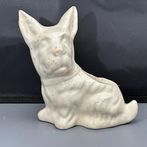 Small vintage ceramic Scottie dog planter.