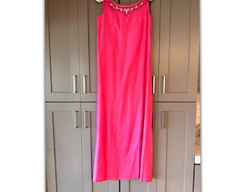 Vintage Fuchsia dress / Retro deep pink - fuchsia dress.