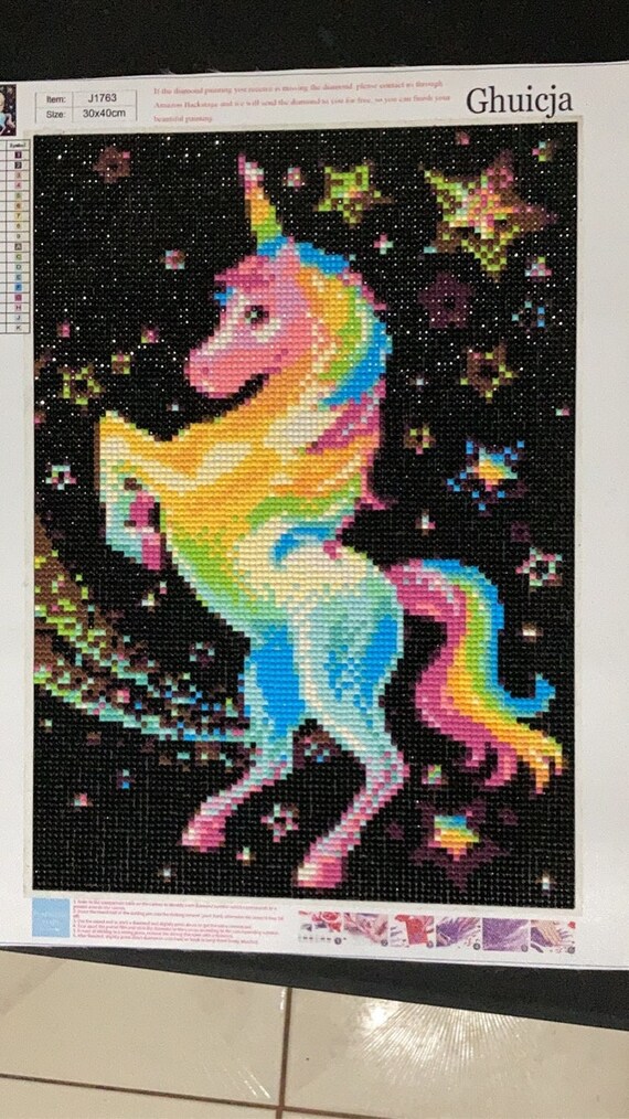 Finished Unicorn Diamond Art Etsy