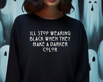 Darker Color Goth Crewneck Sweatshirt, Emo Clothing