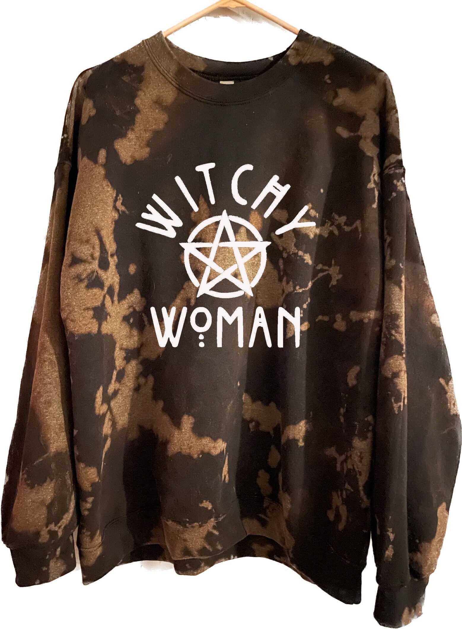 Witchy woman bleached sweatshirt new arrivals