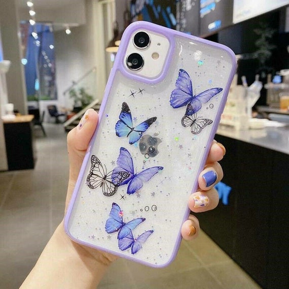 Cute Butterfly Pattern Soft Phone Case With Wireless Charging For