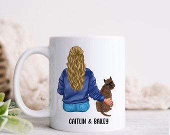 Brussels Griffon Mug, Griffon Bruxellois Dog Mom Mug, Mothers Day Gift for Dog Lover, Woman and Dog Personalized Coffee Cup