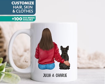 French Bulldog Mug, Mom Mug, Mothers Day Gift for Dog Lover, Woman and Dog Personalized Coffee Cup