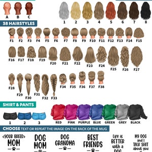 a chart of different types of hair for women