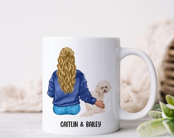 Dog Mom Mug, Personalized Bichon Frise Mug, Mothers Day Gift for Dog Lover, Woman and Dog Personalized Coffee Cup