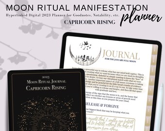 CAPRICORN Personalized Moon Ritual Guide Printable 2023 | Digital Planner | Manifest with the Moon Workbook | Moon Rituals by Rising sign