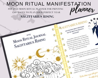 SAGITTARIUS Personalized Moon Ritual Guide Printable 2023, Digital Download,Manifest with the Moon Workbook,Moon Rituals by Rising sign, PDF