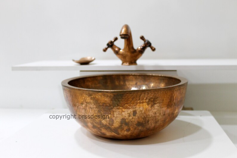 Copper Bathtub Bathroom Vanity Sink Vessel Above Counter Basin Etsy