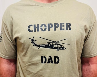 Chopper Dad Graphic t-shirt helicopter pilot shorts Blackhawk Apache Chinook