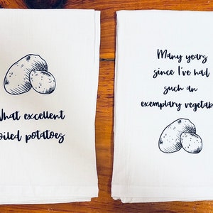 Pride and Prejudice Tea Towel Set, Pride and Prejudice Tea Towel, Jane Austen, Mr. Collins, Pride and Prejudice gifts