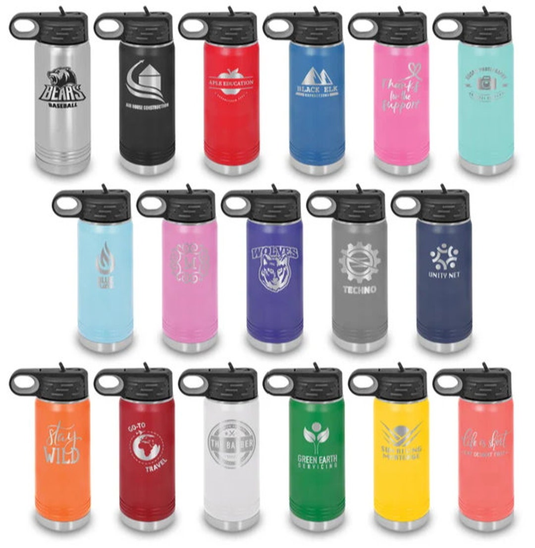 20 Oz. Laser Engraved Water Bottles Your Choice of Etsy