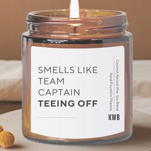 Team Captain Golf Gift - &#39;Smells Like Team Captain Teeing Off&#39; Golf Candle, Golf Decor, Golf Accessory, Mother’s Day Golf Candle, Golf Dad