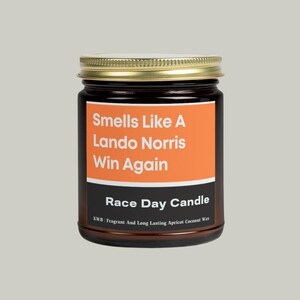 Lando Norris Formula 1 Candle, Motorsports Gift For Him, Formula One Racing Gift, F1 Merch Father&#39;s Day Gift