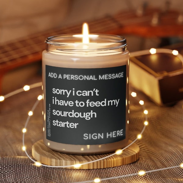 Personalized Bread Baker Candle, Sourdough Starter Gag Gift, Funny Candle For Soughdough Baker, Home Baking Candle, Fresh Bread Candle
