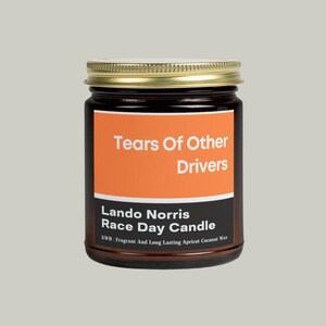Lando Norris Race Day Candle, Motorsports Gift For Him, Formula One Racing Gift, F1 Merch Father&#39;s Day Gift