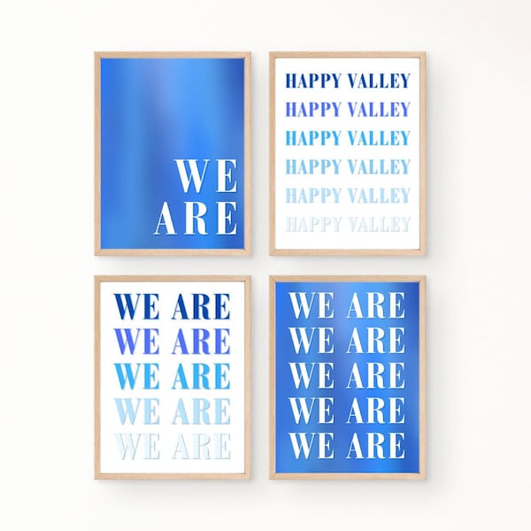 Penn State Prints | We Are | Happy Valley | Set of 4 | Digital Prints