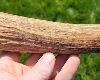 Stabilized Elk Antler Hidden Tang Knife Handle Block | Natural Deer Antler Handle Material for Custom Hunting Knife Making Craft Supplies