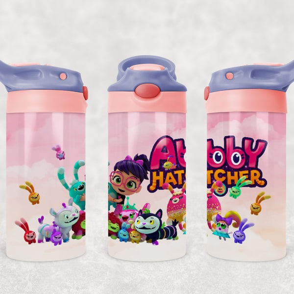 Abby Hatcher Water Bottle-Kids 12oz Stainless Steel Tumbler-Abby Hatcher Children Sippy Cup-Water Cup with Straw-Kids Gift-Thermo Insulated