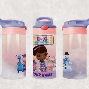 Doc McStuffins Personalized 12oz Sippy Cup-Doc McStuffins Tumbler-Doc McStuffins Water Bottle-Kids Gift-Children Cup-For Girls-