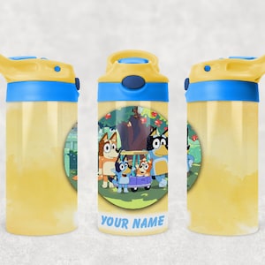 Bluey Water Bottle-Kids 12oz Stainless Steel Sippy Cup-Bluey Tumbler-Kids Gift-Children Cup-Thermo Insulated