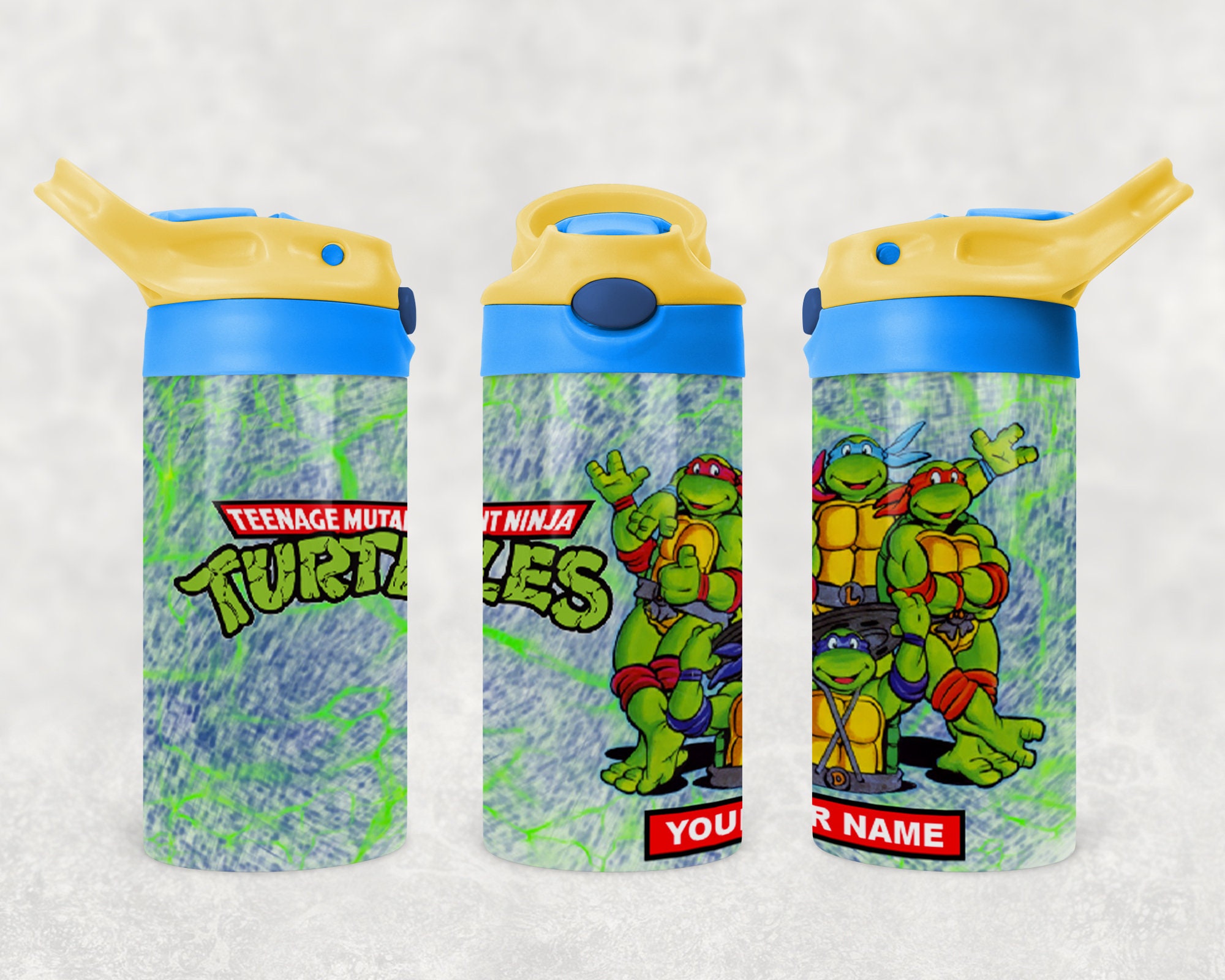 Vintage Teenage Mutant Ninja Turtles TMNT Water Bottle Plastic