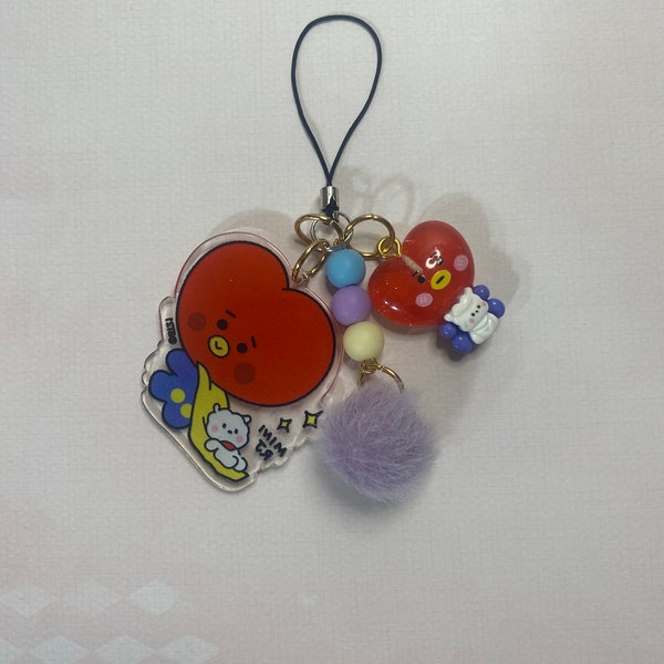 phone pendant, Keychain, bt21 Tata, cell accessories, cell accessories, cellphone chain, cell chain