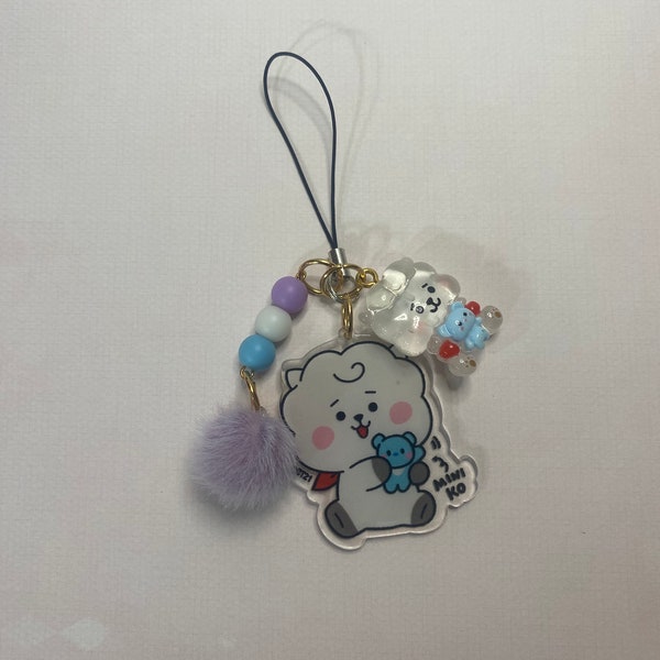 phone pendant, Keychain, cell chain, cellphone accessories, cell phone accessories, bt21 RJ