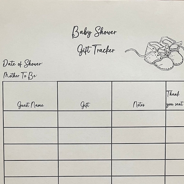 Baby Shower Gift Log Tracker - 60+ Gift Ideas for 2024