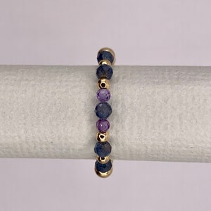 Lavender Sapphire and Zircon Expandable Ring over Gold Filled