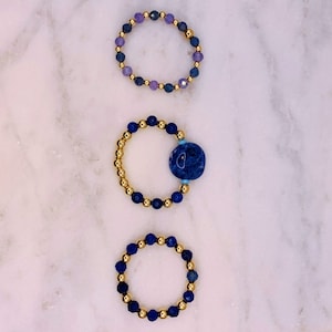 Gemstone stretch ring. See detailed description for each model. Registration for one ring only.