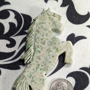 Green Grossular Serpentine Horse Carving