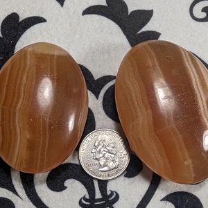 Honey Calcite Palm Stone