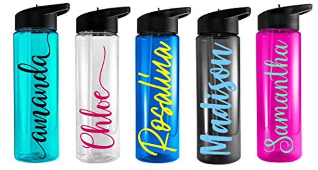 Personalized Water Bottle With Straw - 24 Oz. - Custom Water Bottle ...