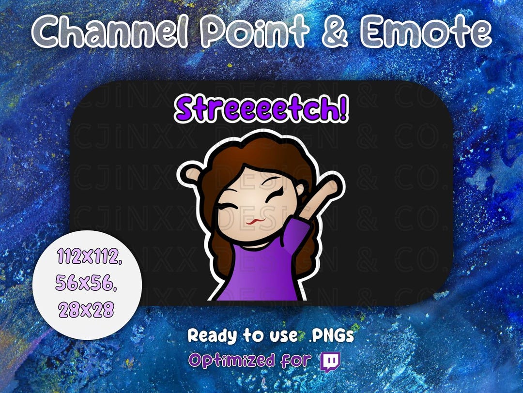 STRETCH Fun Twitch Reward, Brunette Girl Wavy Curly Hair Channel Point ...