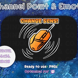 Twitch Channel Point &quot;Change Sensitivity!&quot; Icon Fun Reward Stream Games Community Cute Emote for Twitch YouTube Streamer Discord Affiliate