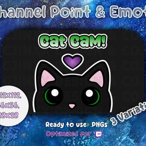 Channel Point Twitch Reward, Black Cat Green Eyes Icon, Engage Your Community, Cute Emote for Twitch YouTube Streamer, Affiliate, Discord