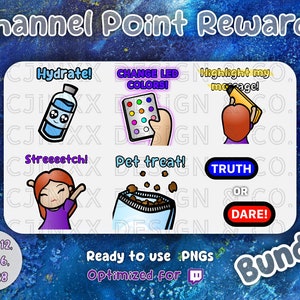 Twitch Icon Bundle, "Red Hair Gal", Engage Your Community, Channel Reward, Cute Cartoon Emote for Twitch YouTube Streamer Affiliate, Discord
