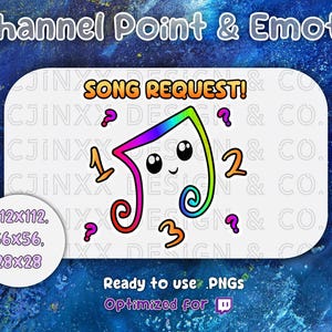 SONG REQUEST, Change Song Channel Point Twitch Reward Icon, Engage Your Community, Cute Emote for Twitch YouTube Streamer Affiliate Discord