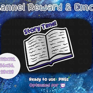TELL A STORY Spaß Twitch Belohnung, Story Time Channel Point Icon, Engage Chat, Twitch Emotes, süßes Logo für Twitch YouTube Streamer, Partner