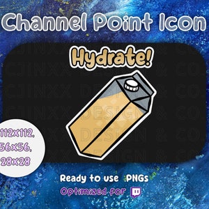 Coffee in Milk Carton Twitch HYDRATE Channel Point Reward, Cute Trendy Icon for Twitch YouTube Streamer, Digital, Beginner Affiliate Partner