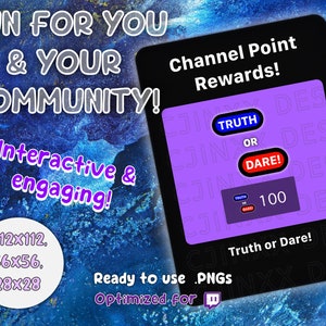 TRUTH OR DARE Fun Twitch Reward, Channel Point, Party Emote, Digital Twitch Emotes, Cute Icon for Twitch YouTube Streamer, Affiliate, Hype