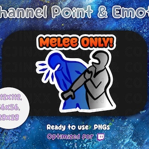 Fun Twitch Channel Point Reward Icon, Melee Only Game Challenge, Fun Stream Chat Games Cute Emote for Twitch YouTube Kick Streamer Discord