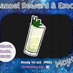 MOJITO Cocktail Twitch HYDRATE Channel Point Reward, schattig alcoholpictogram voor Twitch YouTube Streamer, Drink Emote, Affiliate, Discord