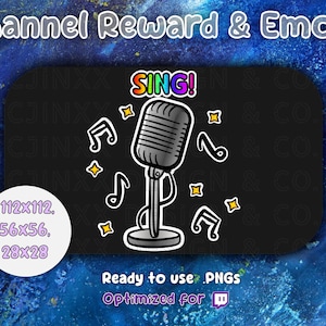 Twitch Channel Point Reward, SING! Fun Engage Your Audience, Interact Cute Icon for Twitch YouTube Streamer, Discord, Beginner Affiliate