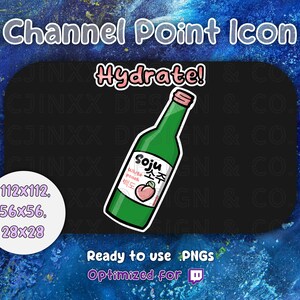 PEACH SOJU Twitch HYDRATE Channel Point Emote, ikona owocu dla Twitch YouTube Streamer, słodki napój alkoholowy Emoji, początkujący partner afiliacyjny