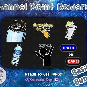 Twitch Reward Icon Bundle, Basics, Engage Your Community, Channel Reward, Cute Cartoon Emote for Twitch YouTube Streamer Affiliate, Discord