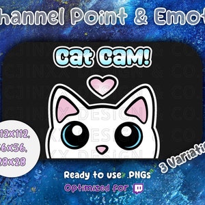 Channel Point Twitch Reward, Cat Cam Play Time Emote, Engage Your Community, Cute Icon for Twitch YouTube Streamer, Affiliate, Discord