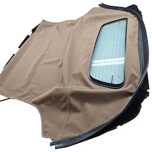 Handmade Nissan 350Z Convertible Soft Top & Heated Glass Window Made From Beige American Made Automobile Canvas