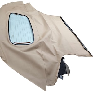 Handmade MAZDA MIATA Convertible Soft Top & Heated Glass Window Haartz Saddle Twill 1990-2005